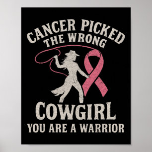 Vintage Cancer valde fel Cowgirl du är en Poster