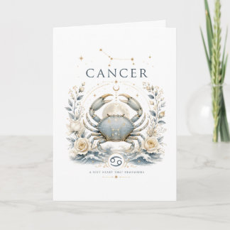 Vintage Cancer Zodiak Astrologi Horoskop Tecken Kort