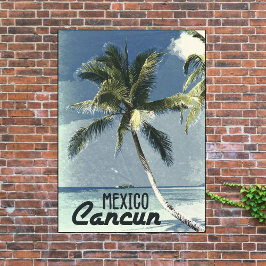 Vintage Cancun Mexico Travel Äventyr Poster
