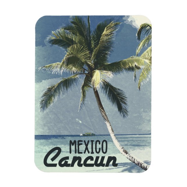 Vintage Cancun Mexiko Magnet (Vertikal)