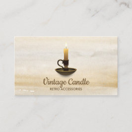 Vintage Candle Watercolor Boho Visitkort