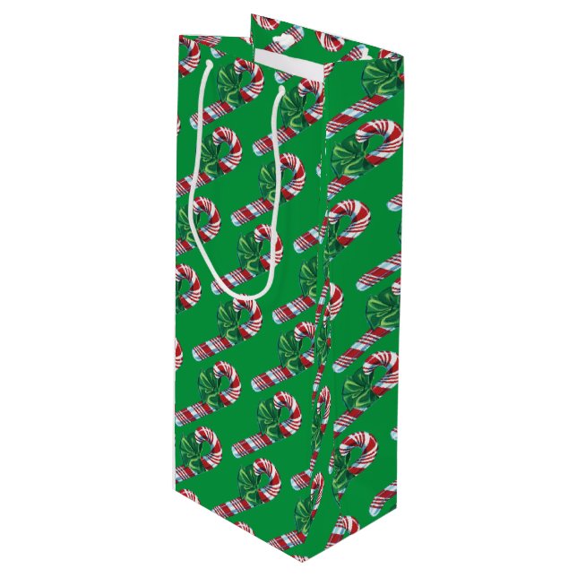 Vintage Candy cane Vin Gift Bag (Framsidan Vinklad)