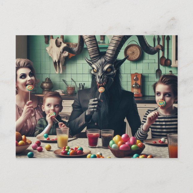 Vintage Candy Supper Occult Vykort (Framsida)