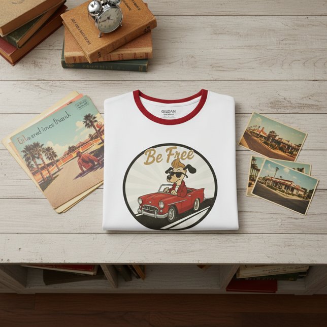 Vintage Canine Cruiser Ringer Shirt T (Skapare uppladdad)