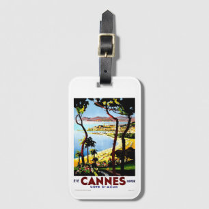 Vintage Cannes Frankrike Winter Travel Bagagebricka