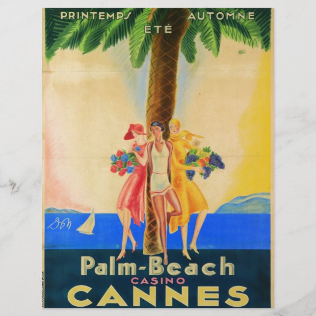 Vintage Cannes Fransk Travel (Framsida)
