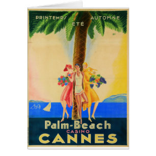 Vintage Cannes Fransk Travel Hälsningskort