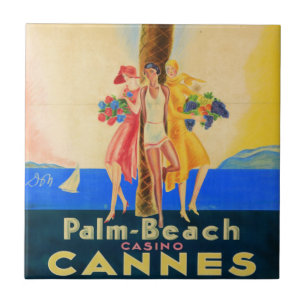 Vintage Cannes Fransk Travel Kakelplatta