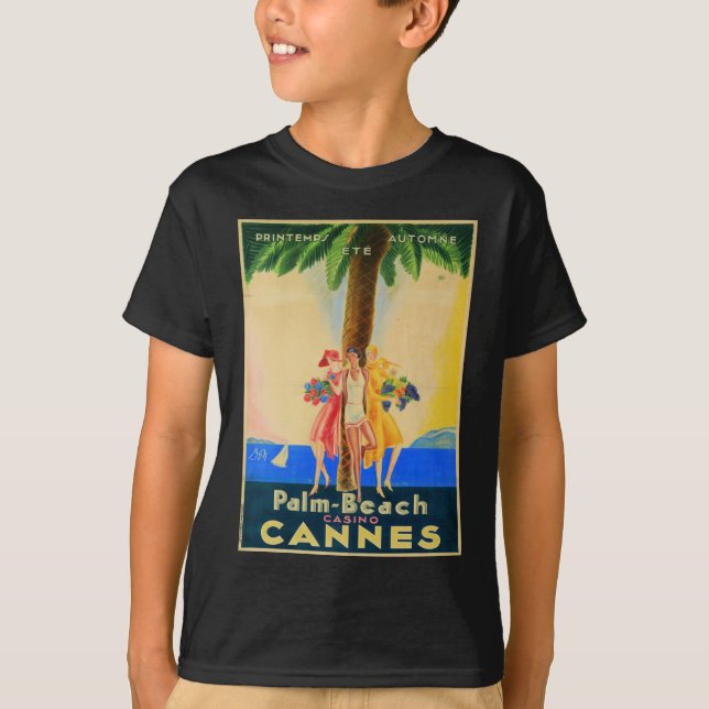 Vintage Cannes Fransk Travel T-shirt (Framsida)