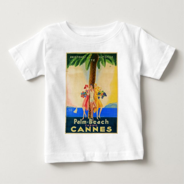 Vintage Cannes Fransk Travel T Shirt (Framsida)
