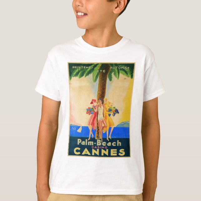 Vintage Cannes Fransk Travel T Shirt (Framsida)