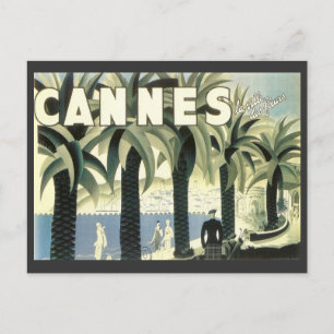Vintage Cannes Travel Advertisement Vykort