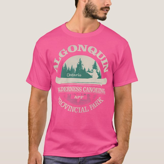 Vintage Canoe Algonquin Provinsparken Riv T Shirt (Framsida)
