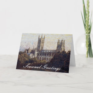 Vintage Canterbury Cathedral Skriv ut julkort Helgkort