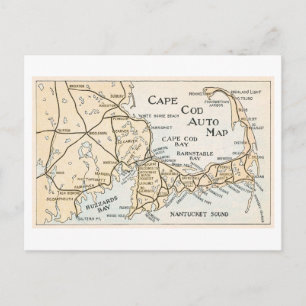 Vintage Cape Cod bilkartpostkort Vykort