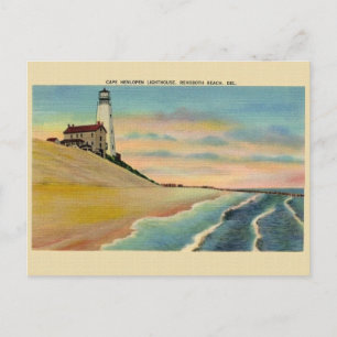 Vintage Cape Henlopen Lighthouse Rehotwo Postcard Vykort