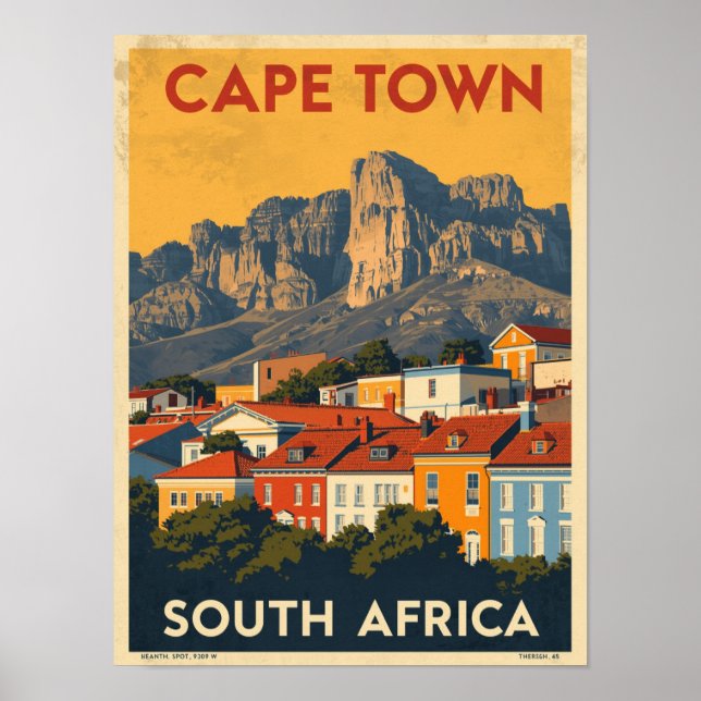 Vintage Cape Town Travel Poster (Framsidan)
