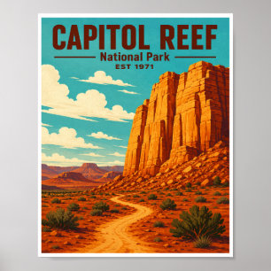 Vintage Capitol Reef National Park Resa Poster