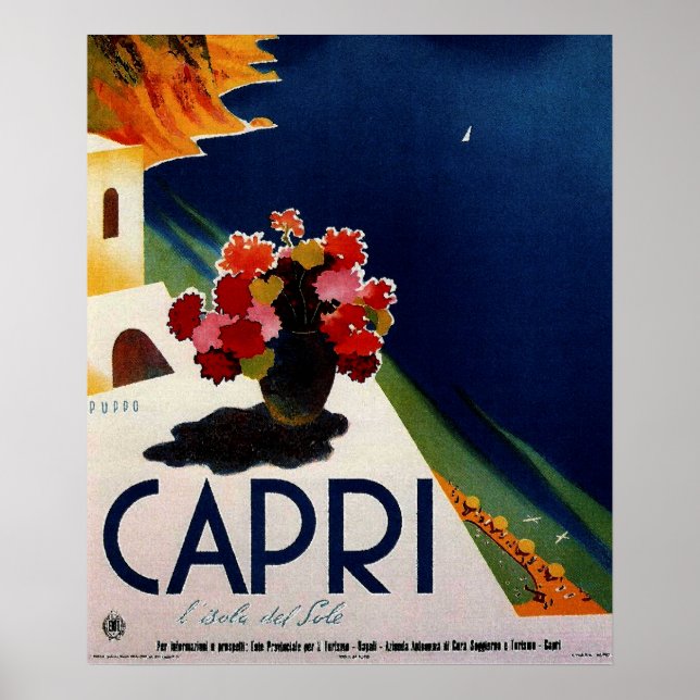 Vintage Capri Fransk Travel Poster (Framsidan)