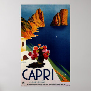 Vintage Capri Fransk Travel Poster
