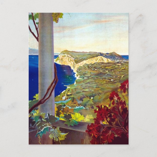 Vintage Capri Italien Reseskickkort Vykort (Framsida)