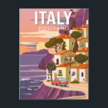 Vintage Capri Italien Sorrento Neapel positano Vykort<br><div class="desc">vintage,  retro,  resor,  modern,  vattenfärg,  Capri,  Italien,  Sorrento,  positano,  turism, </div>
