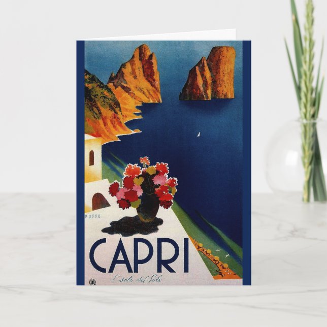 Vintage Capri Italien Travel Kort (Framsida)