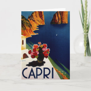 Vintage Capri Italien Travel Kort