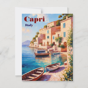 Vintage Capri Italien Travel Postcard - Retro Medi Vykort