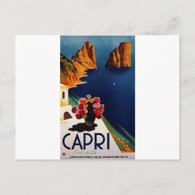 Vintage Capri Italien Travel Vykort (Framsida)