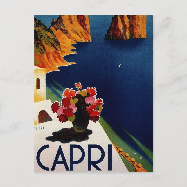 Vintage Capri Italien Travel Vykort (Framsida)