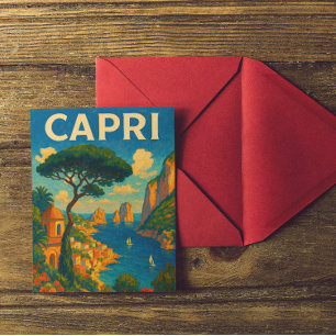 Vintage Capri Italien Travel Vykort