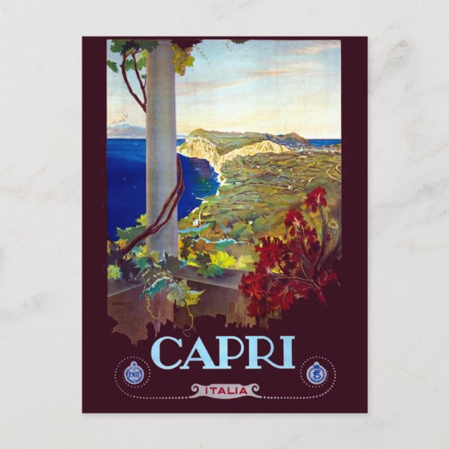Vintage Capri Italien Travel Vykort (Framsida)