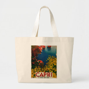 Vintage Capri L'Isola del Sole Italien Jumbo Tygkasse