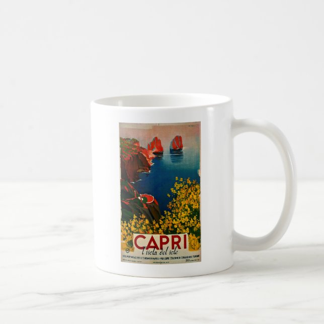 Vintage Capri L'Isola del Sole Italien Kaffemugg (Höger)