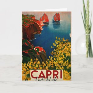 Vintage Capri L'Isola del Sole Italien Kort