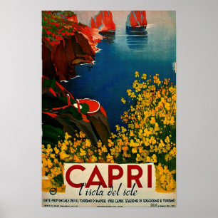 Vintage Capri L'Isola del Sole Italien Poster