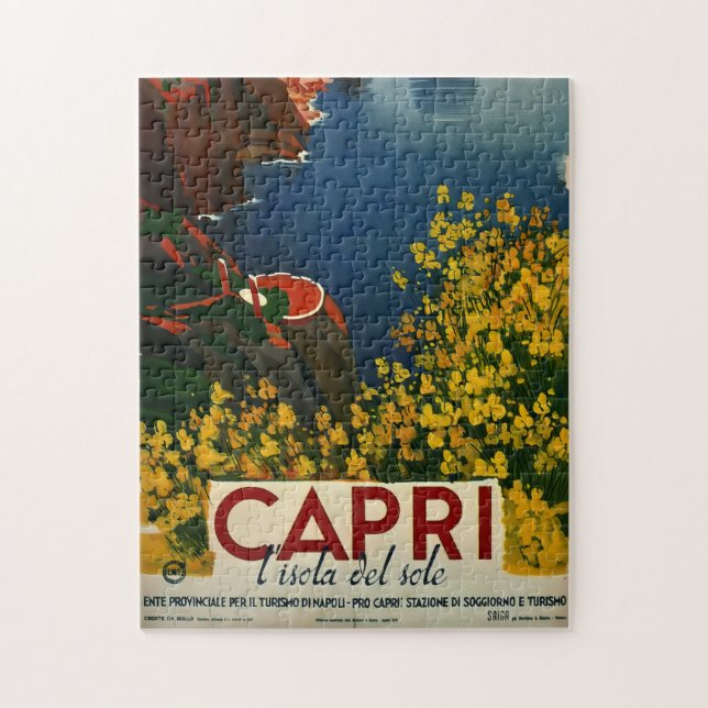 Vintage Capri L'Isola del Sole Italien Pussel (Vertikal)
