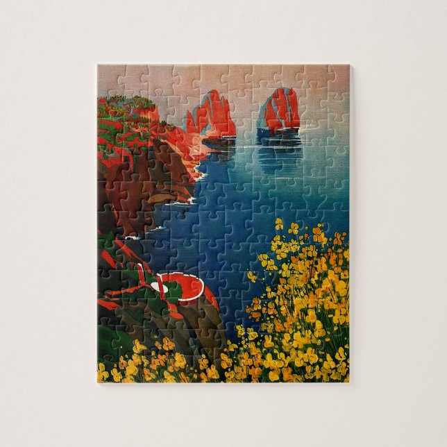 Vintage Capri L'Isola del Sole Italien Pussel (Vertikal)