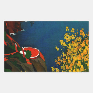 Vintage Capri L'Isola del Sole Italien Rektangulärt Klistermärke