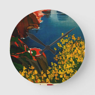 Vintage Capri L'Isola del Sole Italien Rund Klocka