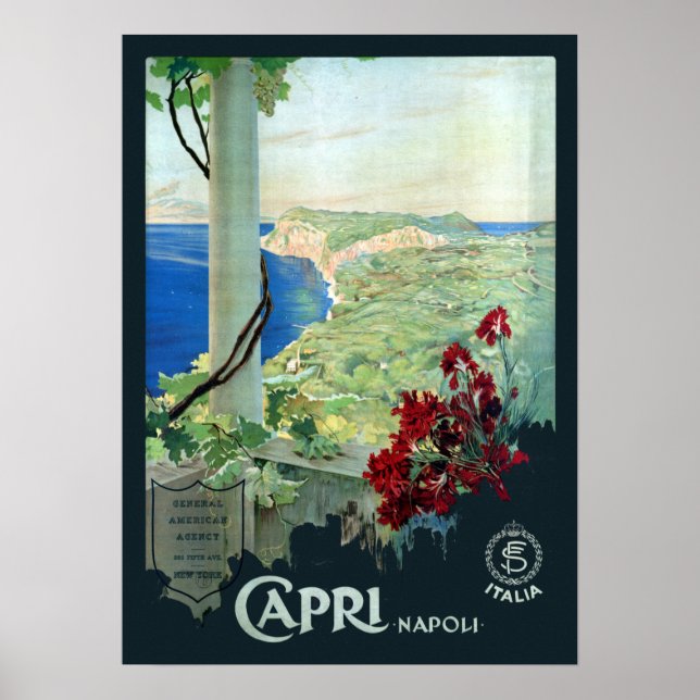 Vintage Capri Napoli Italien Travel Poster (Framsidan)