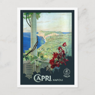 Vintage Capri Napoli Italien Travel Poster Vykort