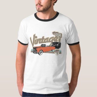 Vintage car med släp 2 skisserar t-shirt
