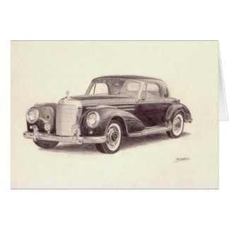 Vintage car: Mercedes Benz 300S Hälsningskort