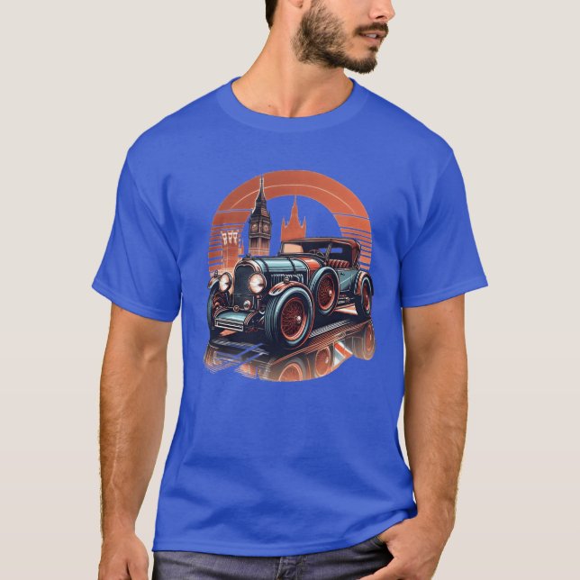 vintage car retro t shirt (Framsida)