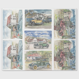 Vintage Car Scenes Presentpapper