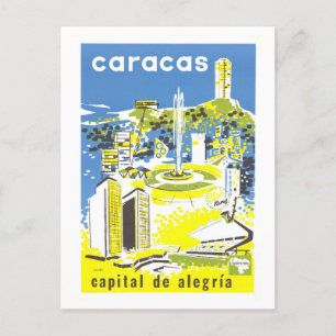 Vintage Caracas, Venezuela, reseposter Vykort