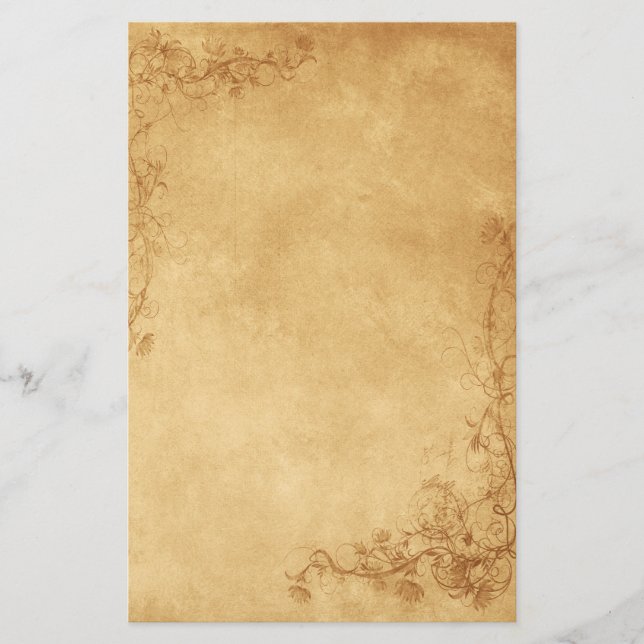 Vintage Caramel Brown Brevpapper (Framsida)