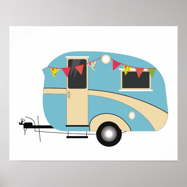 Vintage Caravan Art Print Poster (Framsidan)